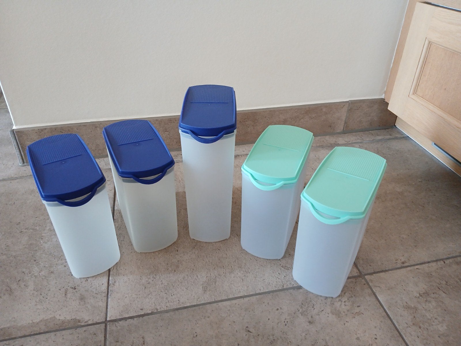 Tupperware ruimtespaarder/blokbus/voedselcontainers/1.6 ltr., Ophalen of Verzenden, Zo goed als nieuw, Groen, Overige typen