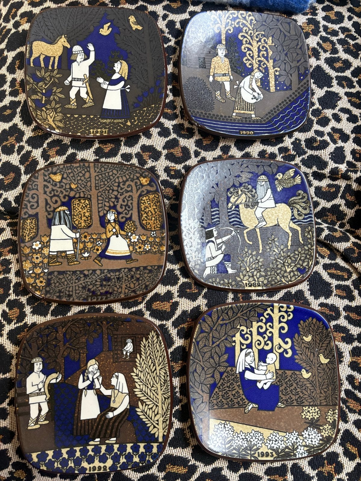 Set van 6 Arabia Finland Kalevala Jaarborden, Ophalen of Verzenden