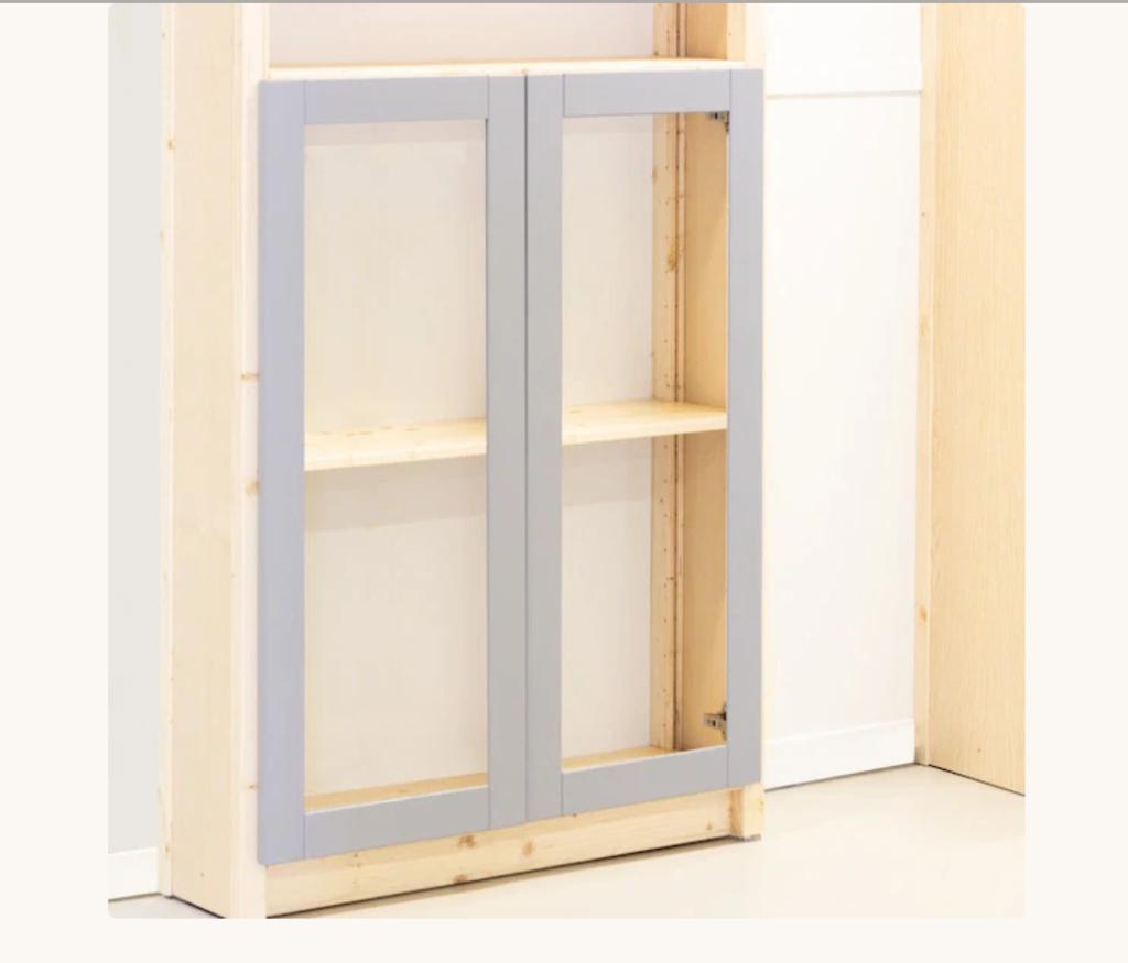 Lundia duo paneeldeuren met helder glas 80x80 blank gelak, Ophalen, Gebruikt