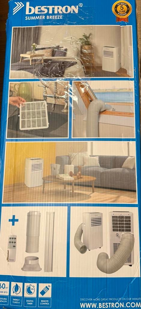 Bestron Mobiele Airco AAC7000 Summer Breeze - 7000 BTU, Ophalen, Gebruikt, Minder dan 60 m³, 3 snelheden of meer