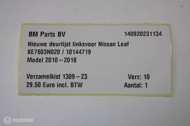 Foto 5 van Nieuwe deurlijst linksvoor Nissan Leaf KE7603N020