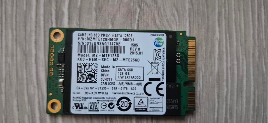 Samsung SSD PM851 mSATA 128GB - Snel en Compact, Computers en Software, Harde schijven, Ophalen of Verzenden