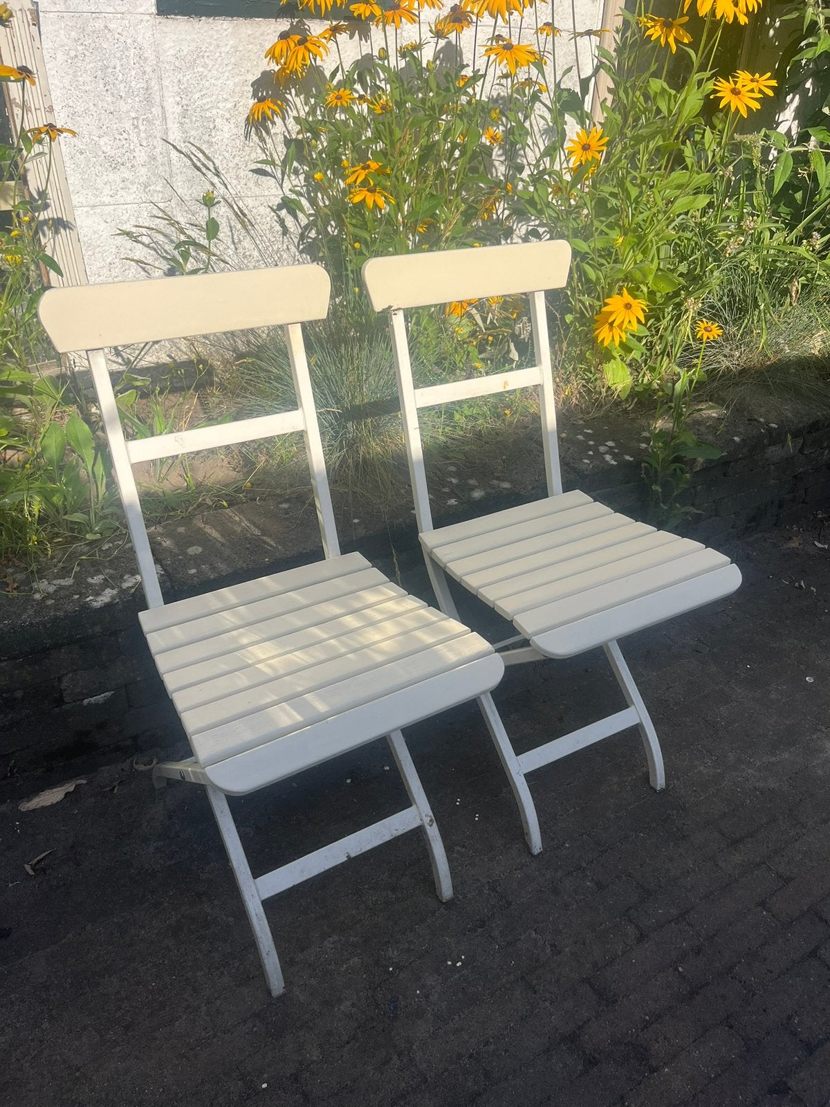 2 leuke bistro stoelen, bistro stoeltjes, Ophalen of Verzenden, Zo goed als nieuw