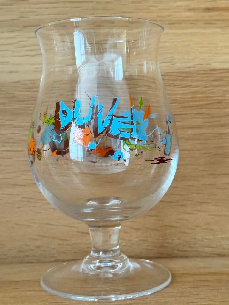 Collectors item Duvel glas Yan Sorgi (2014), Verzamelen, Ophalen of Verzenden, Zo goed als nieuw, Glas of Glazen, Duvel