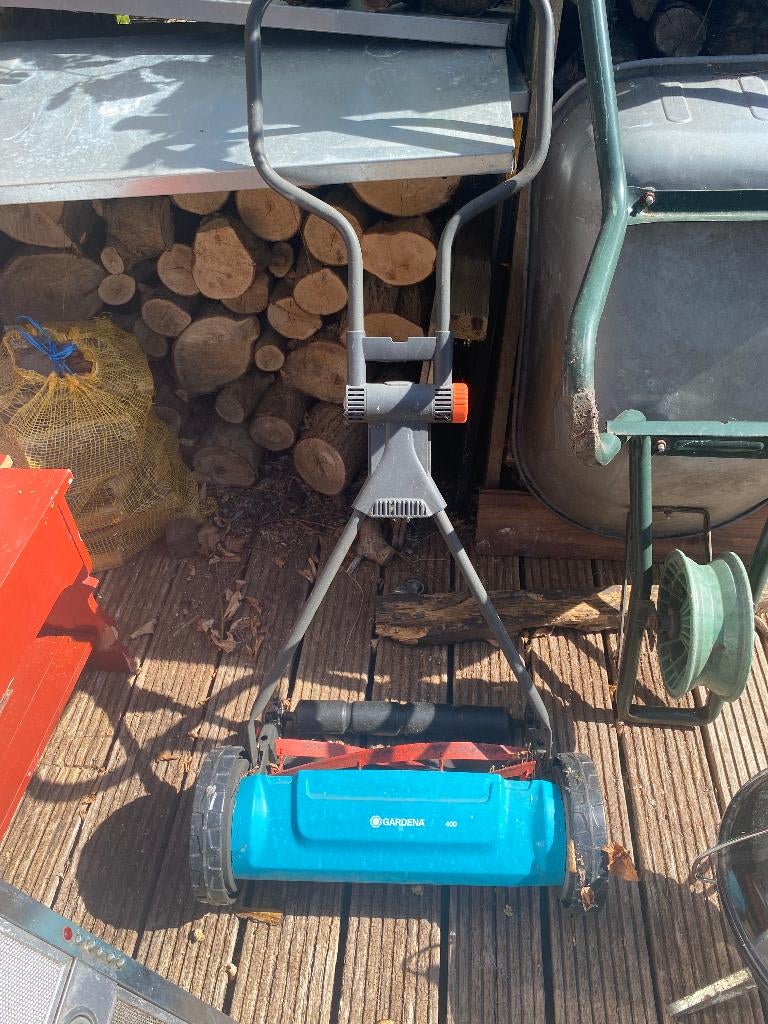 Te koop gras maaier Gardena, Tuin en Terras, Grasmaaiers, Ophalen, Handgrasmaaier, Zo goed als nieuw, Kooimesmaaier