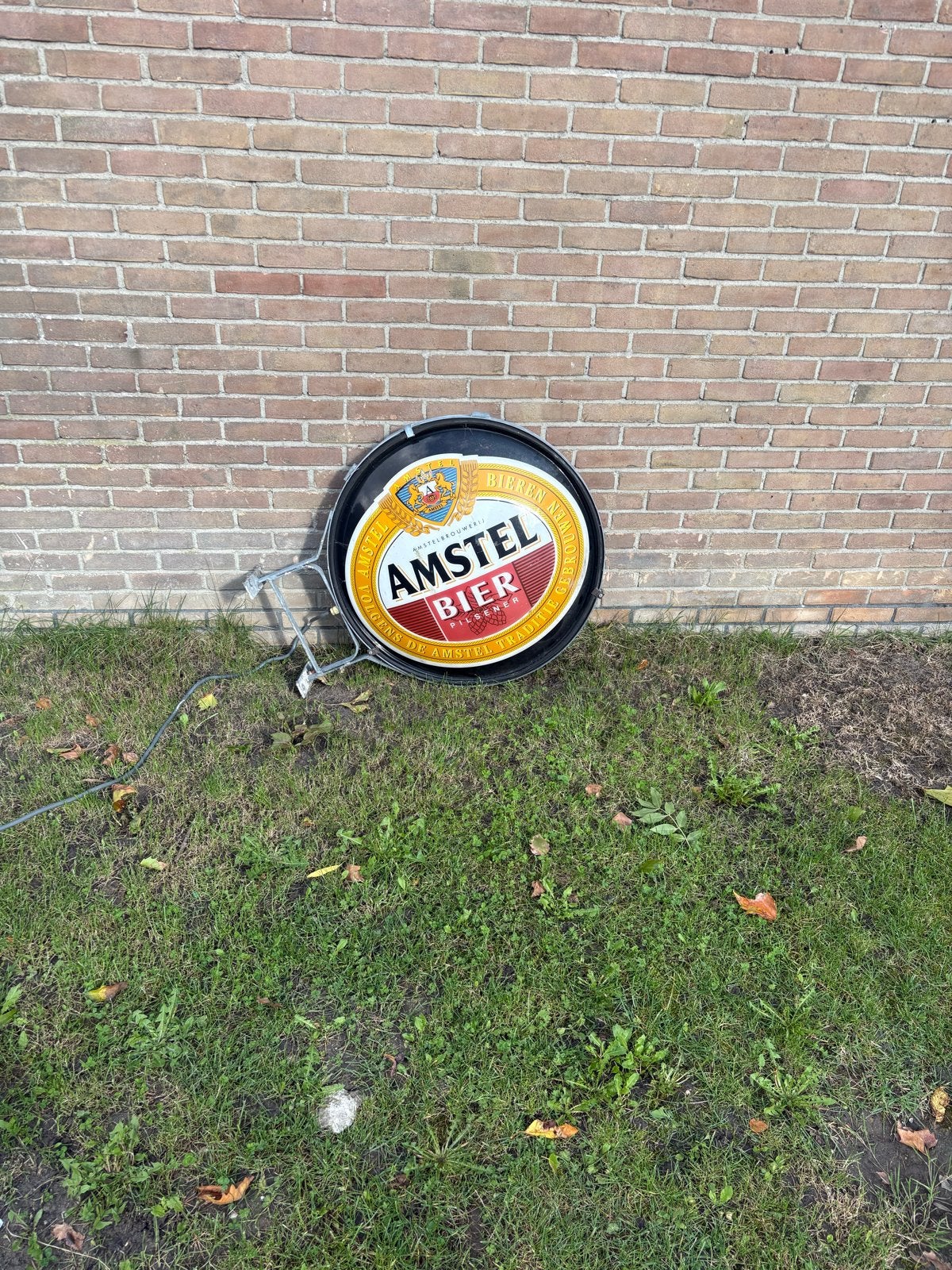 Amstel Bier Lichtbak - Vintage Reclamebord, Ophalen of Verzenden, Gebruikt, Lichtbak of (neon) lamp