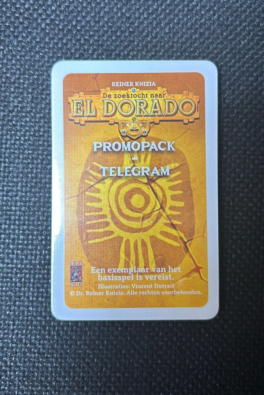 Promo Telegram voor De Zoektocht naar El Dorado, Ophalen of Verzenden, Nieuw, Speelkaart(en)