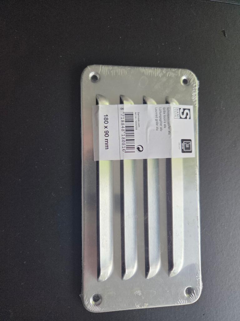 Aluminium Ventilatie Rooster 180x90 mm, Doe-het-zelf en Verbouw, Ventilatie en Afzuiging, Nieuw, Ophalen of Verzenden