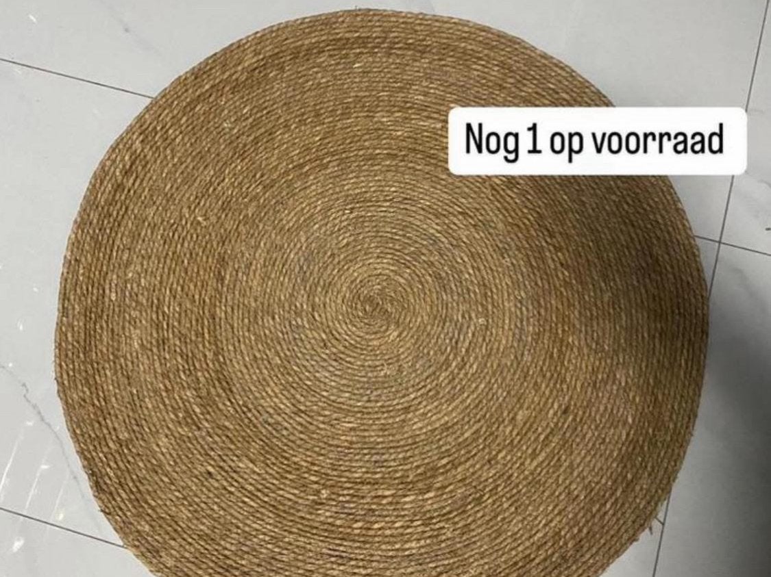 Nieuw tapijt vloerkleed jutte jutten touw rond design nature, 50 tot 100 cm, Rond, Nieuw, Beige