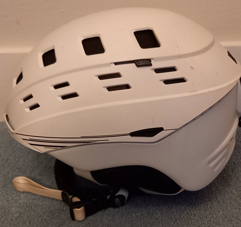 skihelm wit, Overige typen, Zo goed als nieuw, Skiën, Minder dan 100 cm