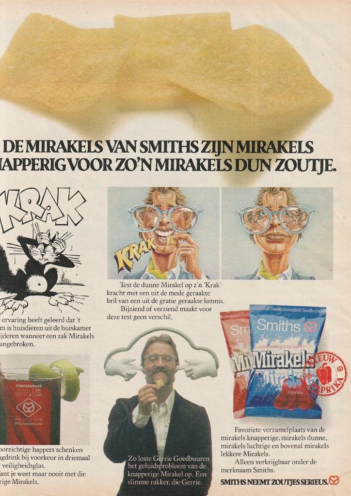Retro reclame 1979 Smiths chips met Gerrie Goedbuuren, Verzamelen, Retro, Verzenden, Overige typen