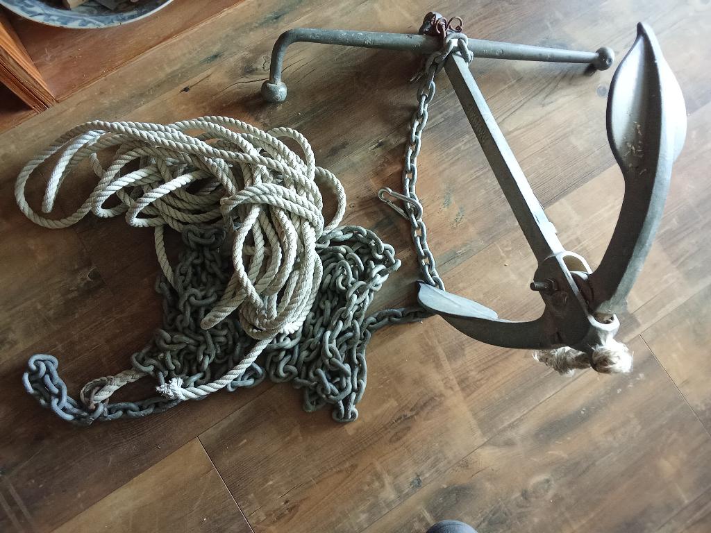 Anker met ketting, Watersport en Boten, Bootonderdelen, Ophalen, Gebruikt, Ankeren en Afmeren, Zeilboot of Motorboot
