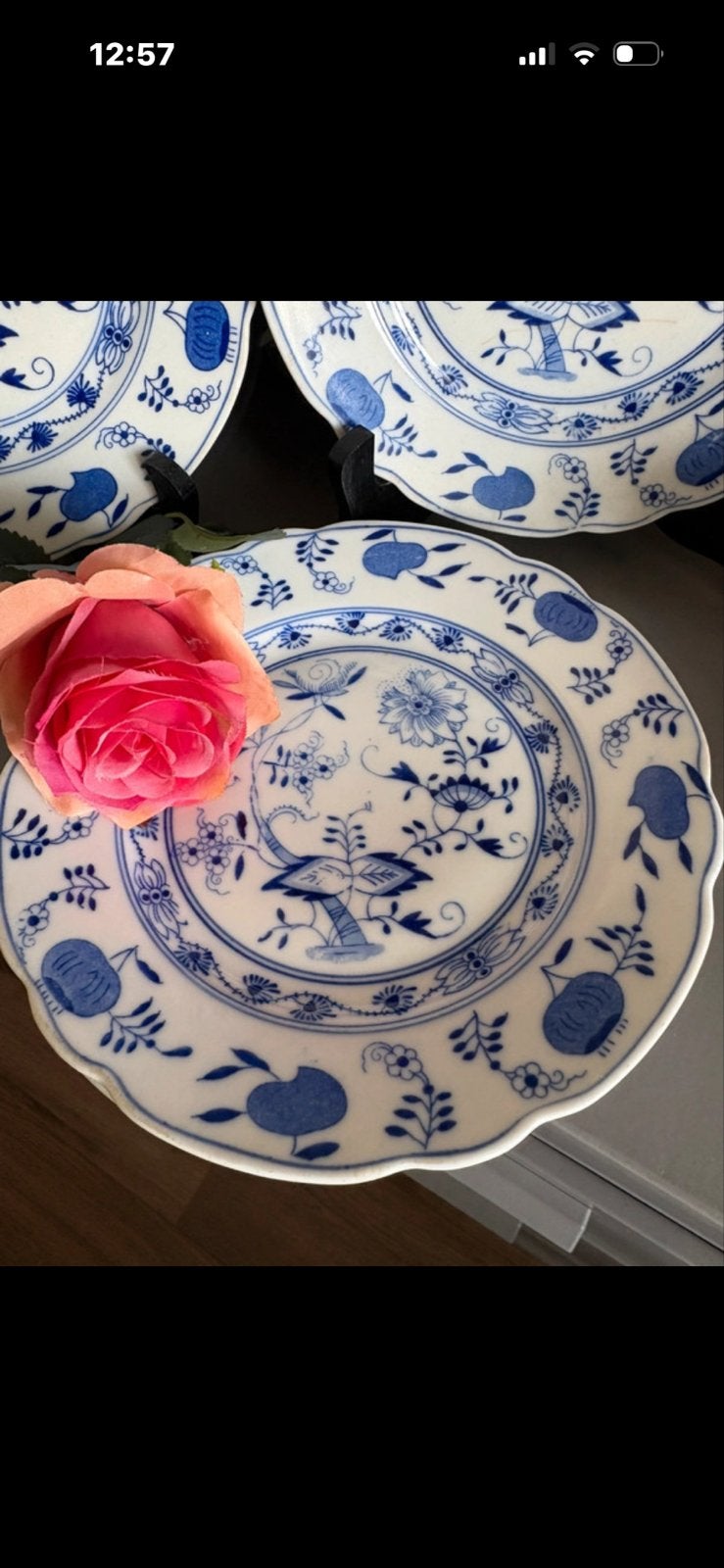 Prachtige Antieke Blauw-Wit Porseleinen Borden, Antiek en Kunst, Ophalen of Verzenden