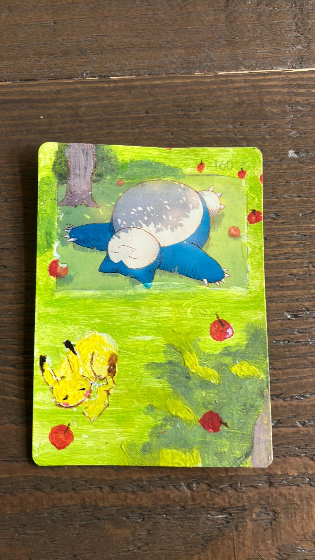 Pokemon kaart snorlax met de hand geschilderd, Boeken, Ophalen of Verzenden, Zo goed als nieuw
