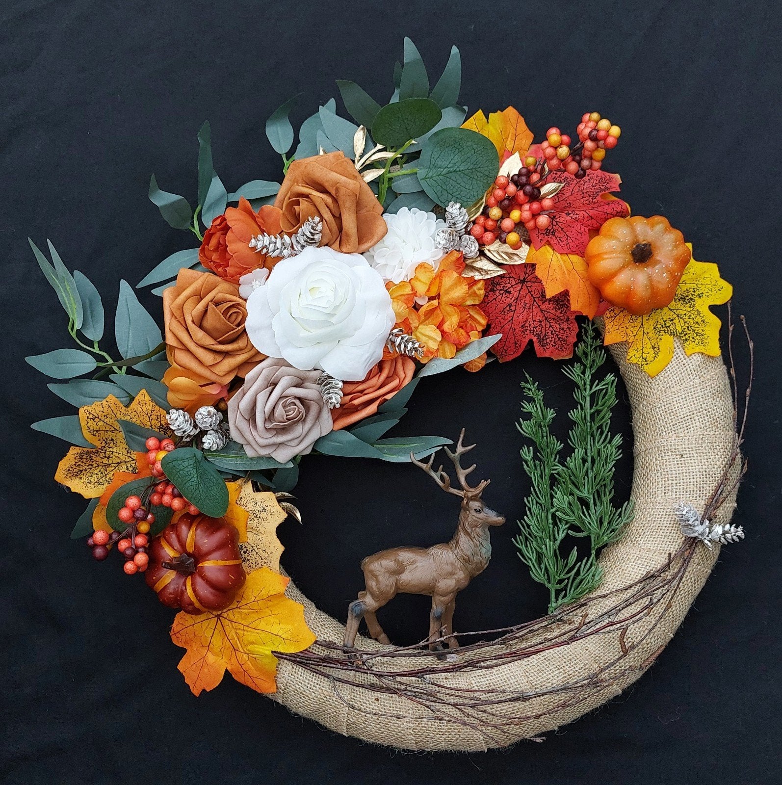 bloemen krans herfst, 40 cm, Ophalen of Verzenden, Nieuw, Krans