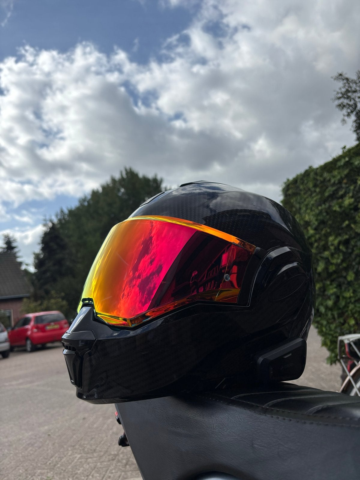 Scorpion EXO-Tech EVO Carbon M +Cardo Spirit HD +3 vizieren, Motoren, M, Systeemhelm, Heren, Tweedehands