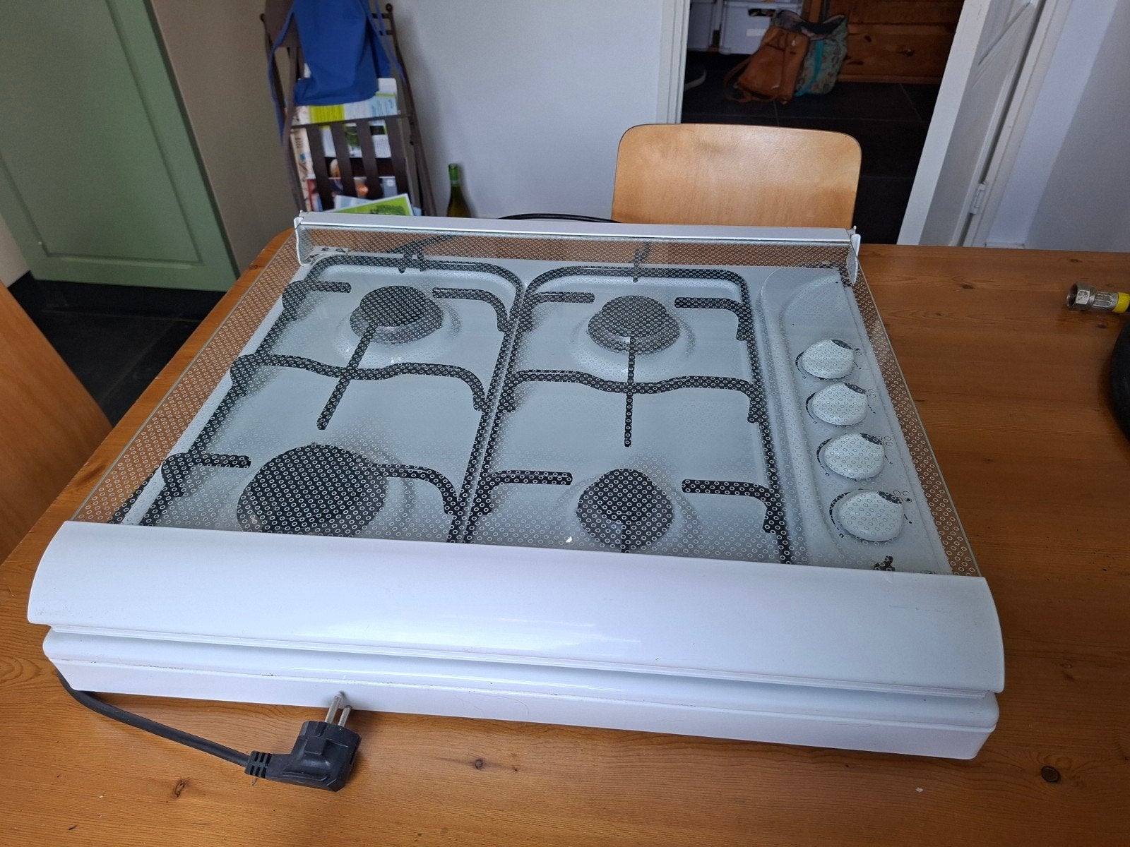 gaskookplaat 4 pits wit merk beko, Ophalen, Minder dan 85 cm, 4 kookzones, Gas