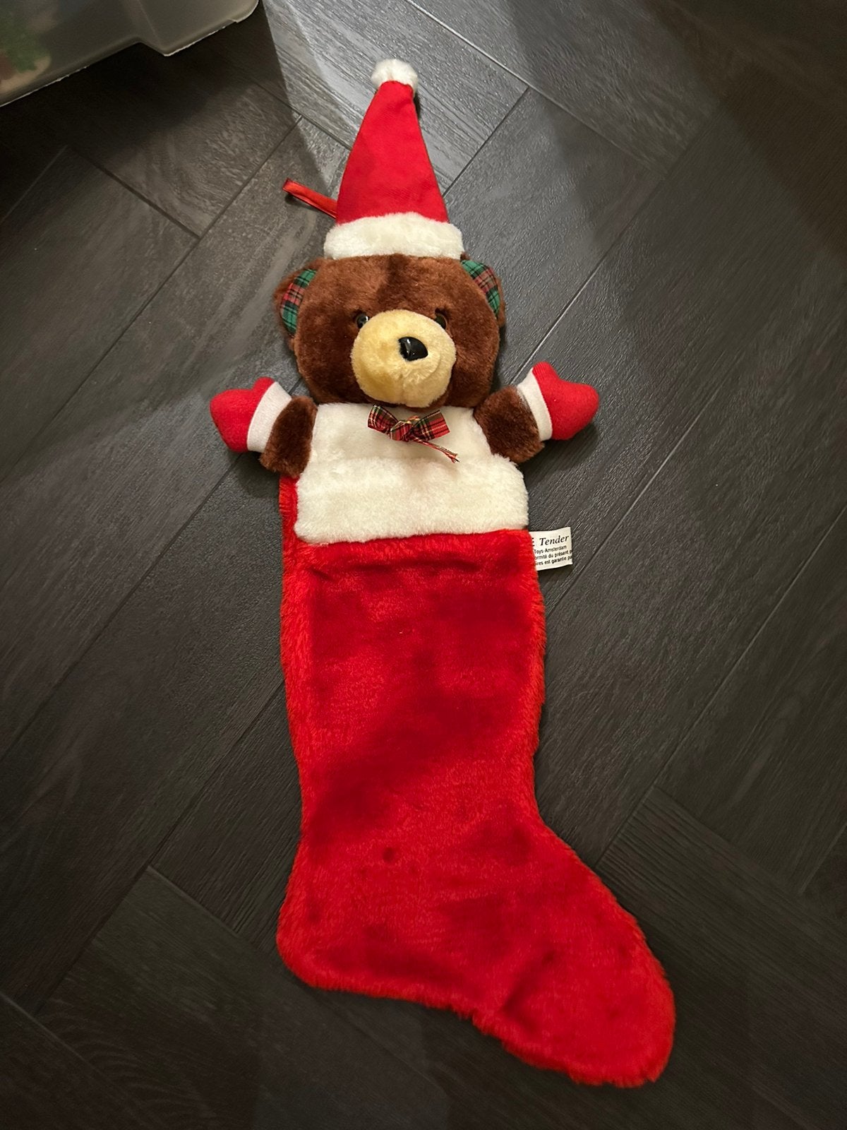 Kerstversiering kerstsok met beer, Ophalen of Verzenden, Zo goed als nieuw