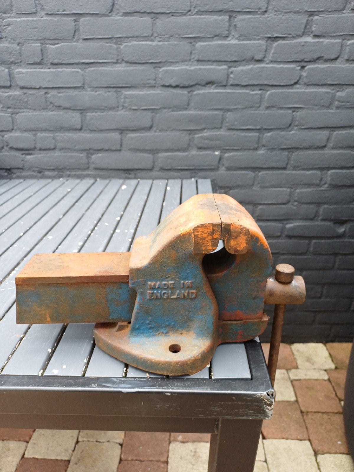 Authentieke vintage Record No. 3 bankschroef (Jaren '40), Doe-het-zelf en Verbouw, Ophalen, Gebruikt, Bankschroef