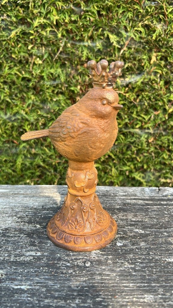 Vogel met kroon, Ophalen of Verzenden, Nieuw, Metaal, Dierenbeeld
