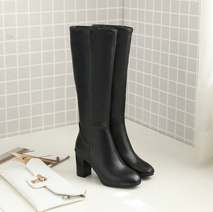Hoge zwarte dames overknee laarzen / vrouwen boots laars, Verzenden, Nieuw, Zwart, Hoge laarzen