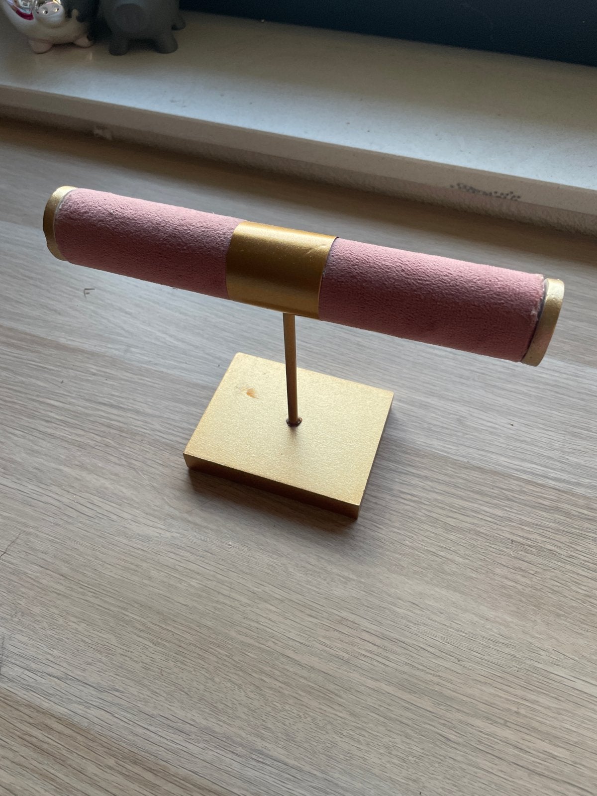 Stijlvolle Sieradenhouder - Roze met Goud, Ophalen of Verzenden, Gebruikt