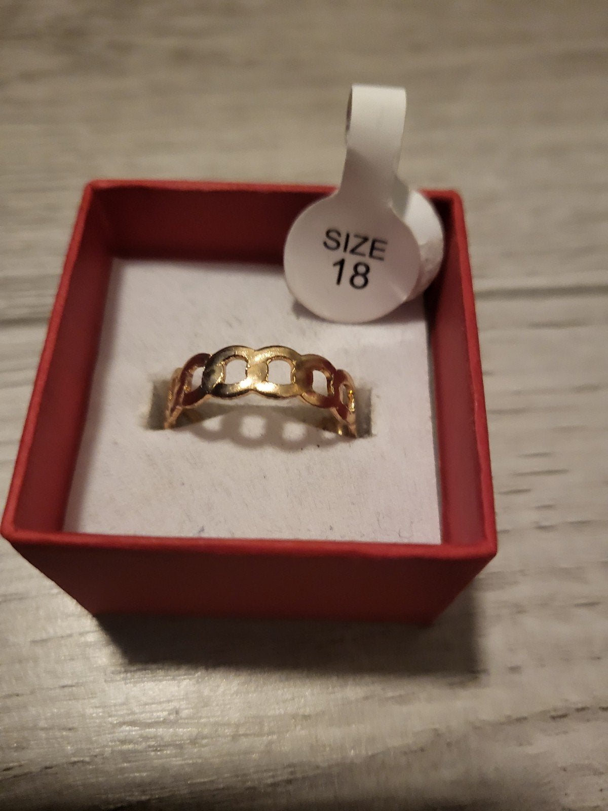 Nieuwe Gouden Ring Maat 18 - Schakeldesign, 18 tot 19, Nieuw, Ophalen of Verzenden, Dame of Heer