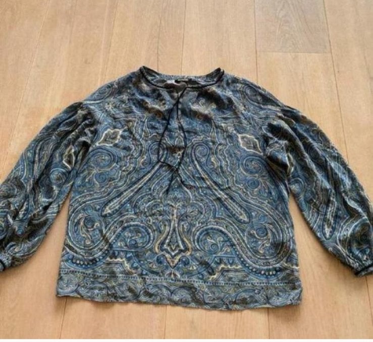 Massimo dutti M zijde nieuwstaat, Ophalen of Verzenden, Zo goed als nieuw, Maat 38/40 (M), Blauw