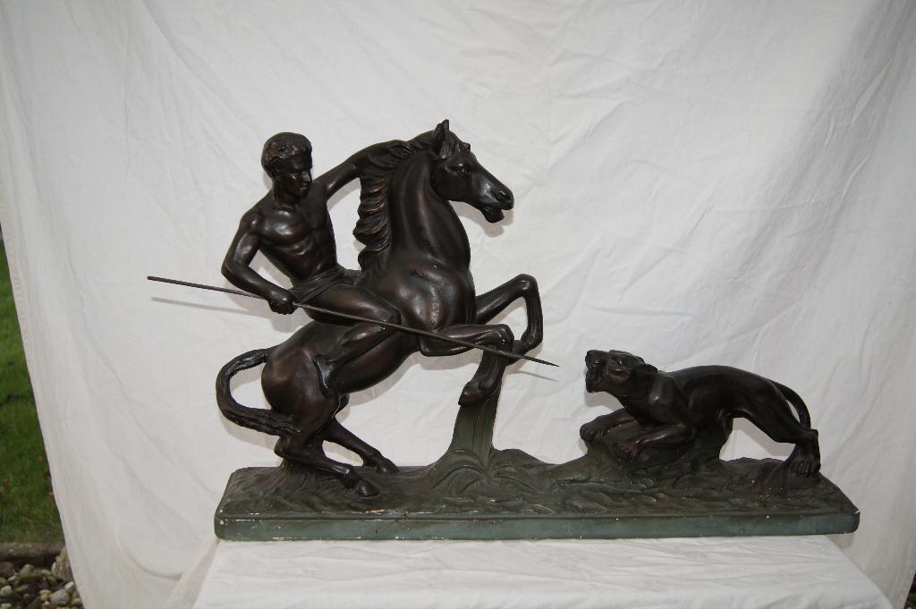 Paard/ Ruiter / Roordier / Beeldengroep, Antiek en Kunst, Ophalen of Verzenden, Handgemaakt, Beeld