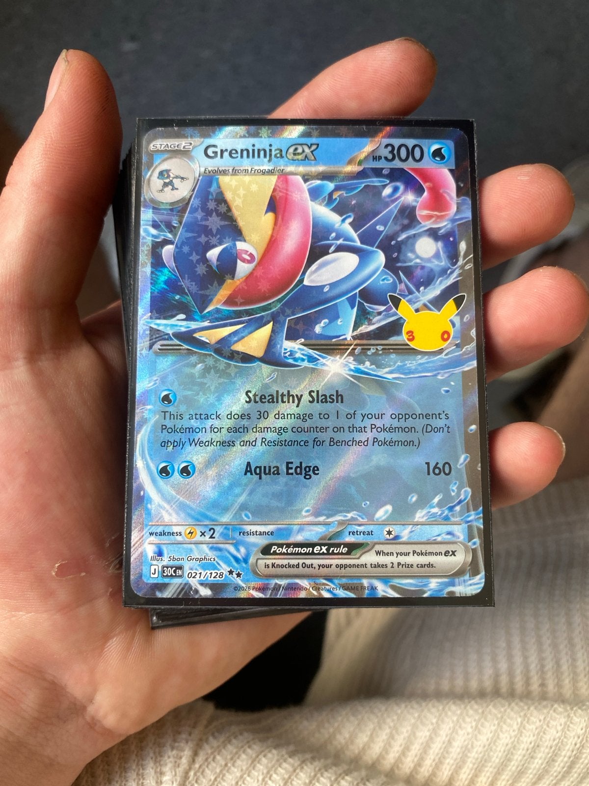 Greninja ex #021 Celebrations Pokémon Kaart Near Mint, Verzamelen, Ophalen of Verzenden, Zo goed als nieuw