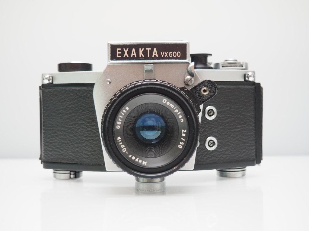 Exakta VX500  + Meyer-Optik Görlitz Domiplan 50mm f/2.8 lens, Audio, Tv en Foto, Fotocamera's Analoog, Ophalen of Verzenden, Gebruikt