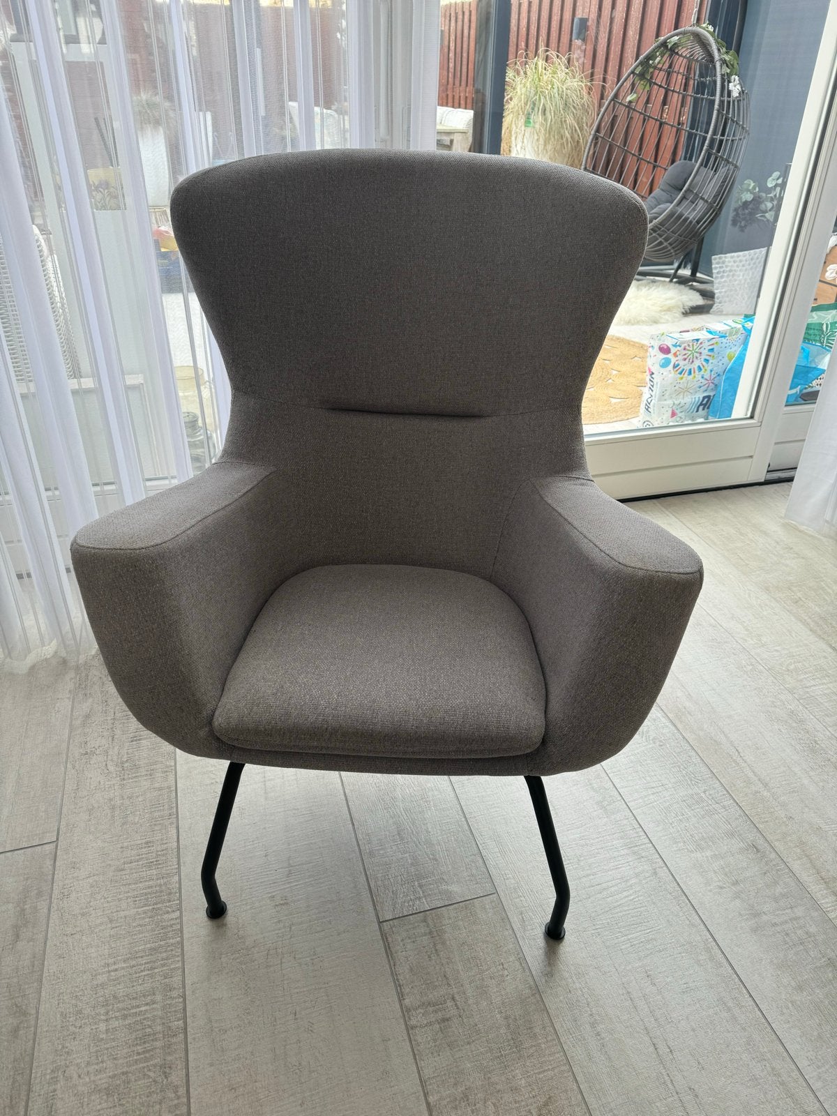 Stijlvolle Fauteuil Kave Home - Grijs, Huis en Inrichting, Fauteuils, Ophalen, Zo goed als nieuw, Stof, 75 tot 100 cm