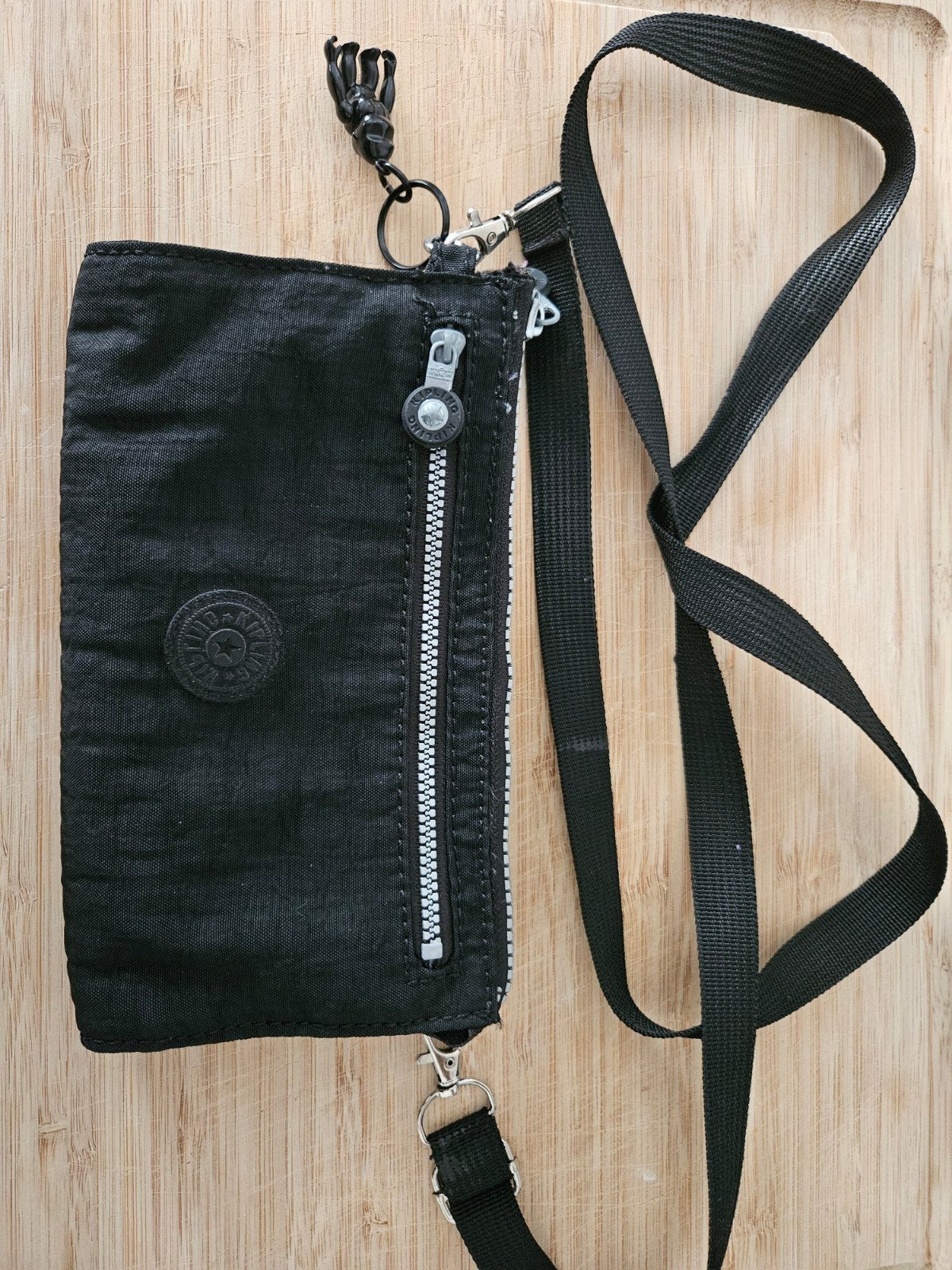 Kipling tasje/portemonnee met schouderriem - Donkerbruin, Ophalen of Verzenden, Zo goed als nieuw, Bruin, Schoudertasje
