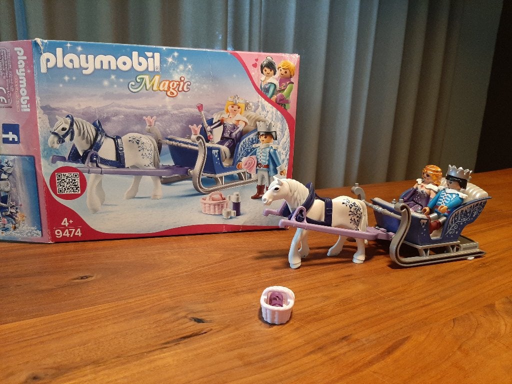 Playmobil Magic 9474 Winterkoets met Koning en Koningin, Complete set, Fantasy, Voertuig, Ophalen of Verzenden