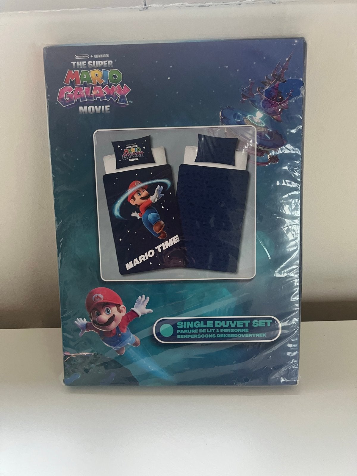Super Mario Galaxy Dekbedovertrek -, Overige merken, Blauw, Nieuw, Ophalen of Verzenden