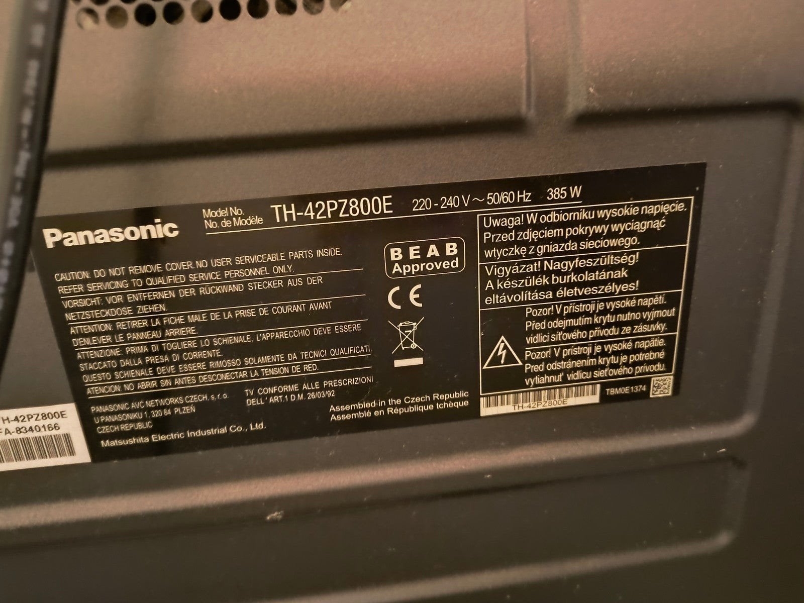 Defecte Panasonic TV - Gratis, Ophalen, Niet werkend, Panasonic