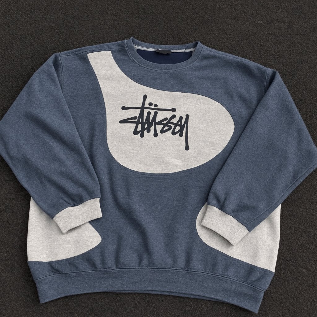 Stussy Sweater - Blauwgrijs/Grijs - Maat XL, Kleding | Heren, Stussy, Maat 56/58 (XL), Ophalen of Verzenden, Zo goed als nieuw