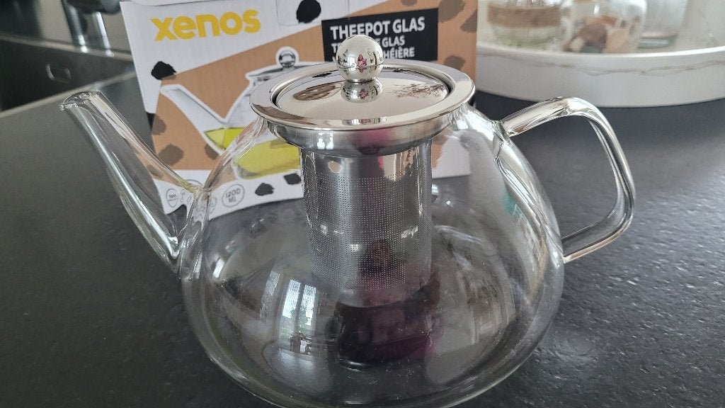 Theepot glas 1,2 liter, Glas, Zo goed als nieuw, Overige merken, Ophalen