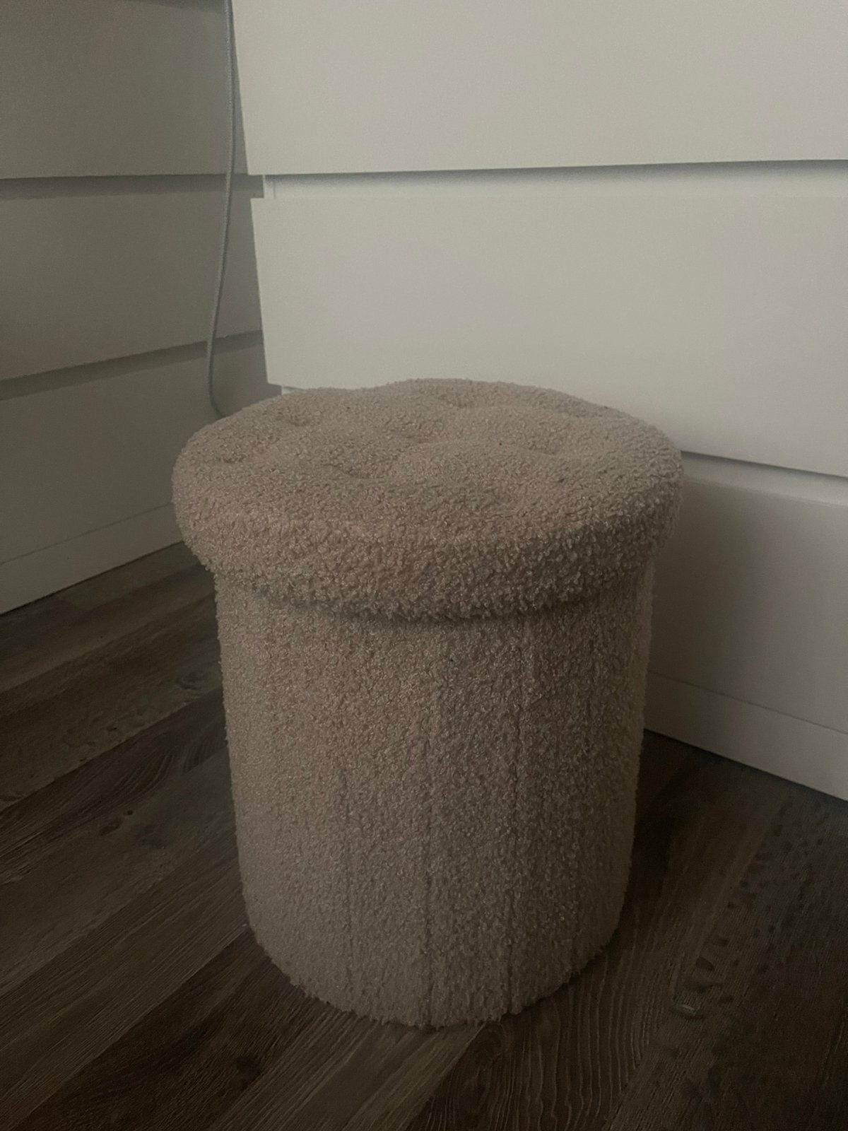 Opvouwbare teddy poef, Ophalen, Zo goed als nieuw, Rond, Minder dan 50 cm