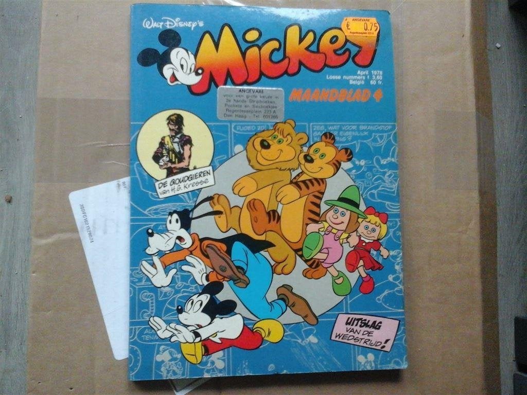 ns5-mickey mouse maandblad april 1978-goede staat, Boeken, Eén stripboek, Ophalen of Verzenden, Zo goed als nieuw
