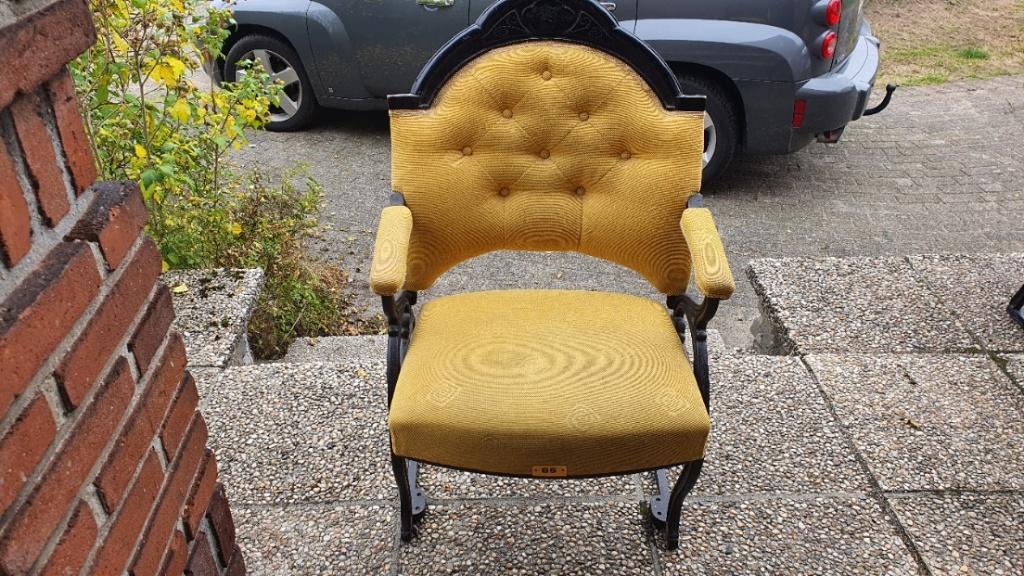 Twee Antieken Theater klapstoelen uit 1900 met Gietijzeren, Huis en Inrichting, Stoelen, Ophalen, Twee, Overige kleuren, Zo goed als nieuw
