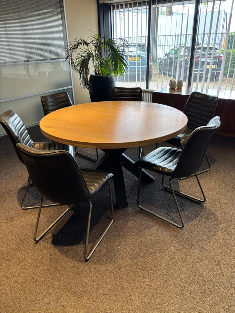 Eettafel met stoelen, Ophalen, Rond, 100 tot 150 cm