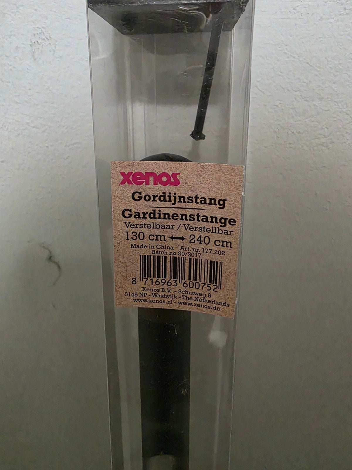 Gordijn stang 130 - 240 cm, Huis en Inrichting, Stoffering | Gordijnen en Lamellen, Ophalen, Overige merken, Zwart, Nieuw