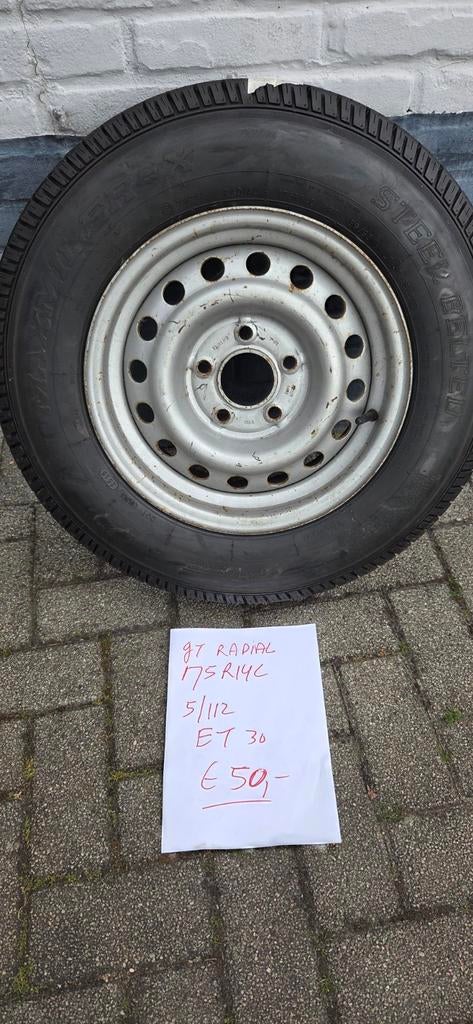 Aanhanger / caravan wiel 175R14C steek 5/112, Ophalen