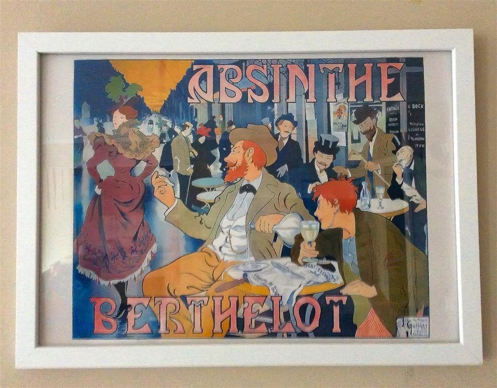 Absinthe Berthelot Art Nouveau Juigendstil Poster in Lijst, Verzenden