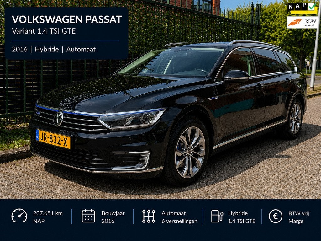 Volkswagen Passat Variant 1.4 TSI GTE 2016 XENON|PANO|NAP, Auto's, Volkswagen, Stof, Gebruikt, Automatische klimaatregeling, Zwart
