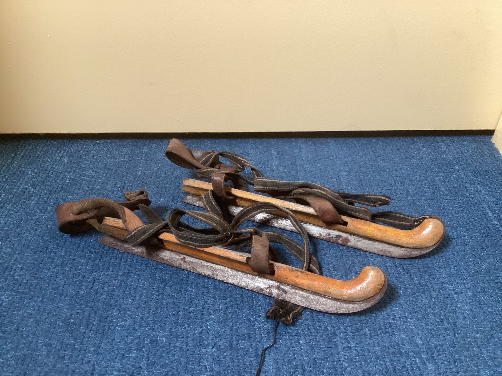Vintage Friese doorlopers schaatsen met houten onderstel, Ophalen of Verzenden, Gebruikt, Friese doorlopers, Overige merken