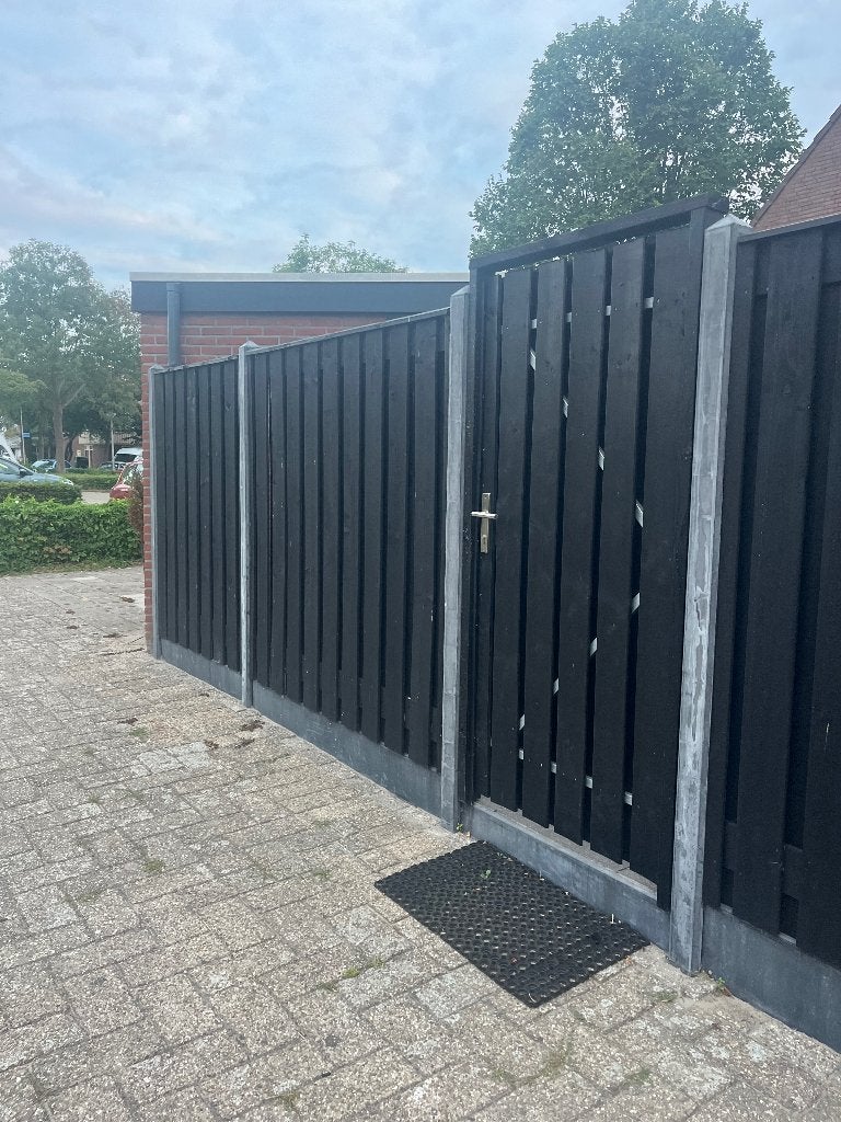 Tuinhekken en deur zwart te koop, Tuin en Terras, Ophalen, Zo goed als nieuw, IJzer, Tuinhek