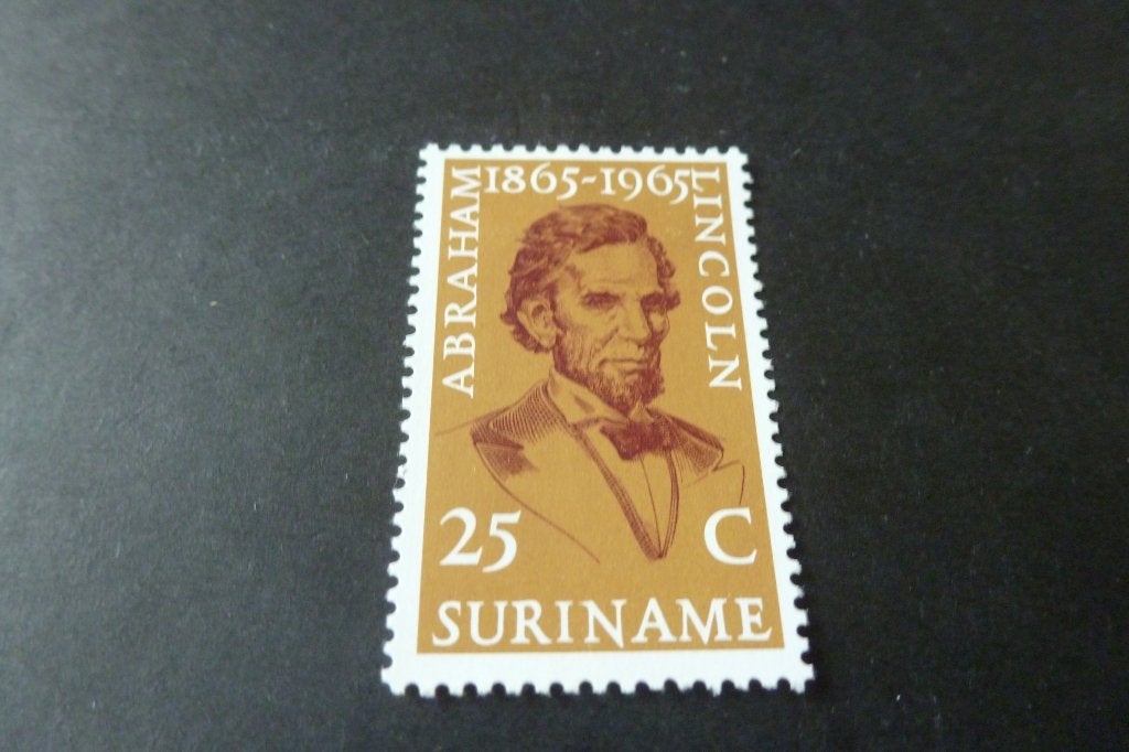 Suriname - Abraham Lincoln 100 jaar 25 cent 1965 postfris, Postzegels en Munten, Ophalen of Verzenden, Postfris