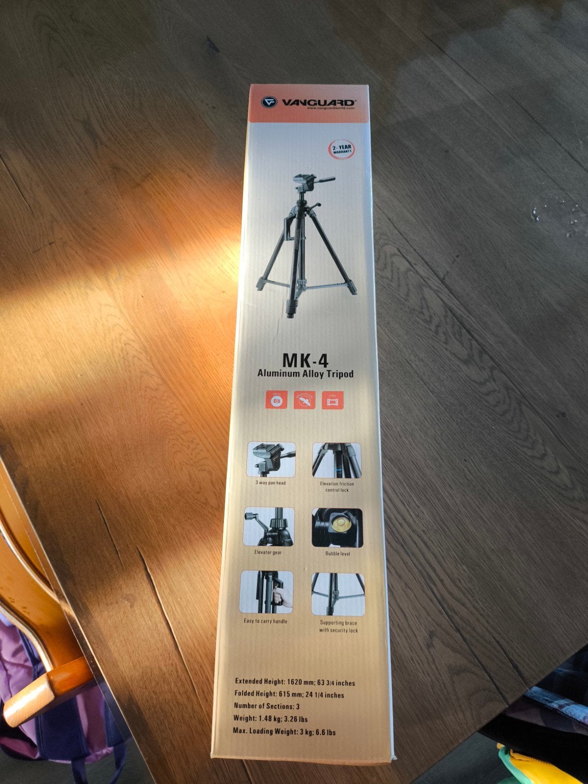 Vanguard MK-4 Aluminium Statief - Nieuw in doos, Ophalen, Nieuw, Snelkoppelingsplaat, Driepoot